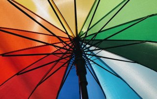 large umbrella in Google colours