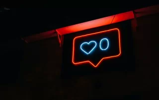 social media inspired neon sign - no likes