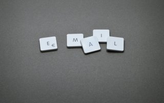 email spelled out using letters from keyboard